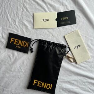 Brand New FENDI soft case sunglasses Eyeglasses cushioned pouch drawstring